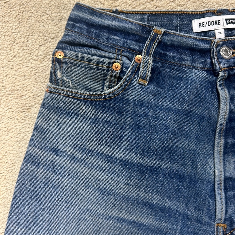 Re/Done Classic Indigo Straight Leg Jeans - Picture 4 of 16
